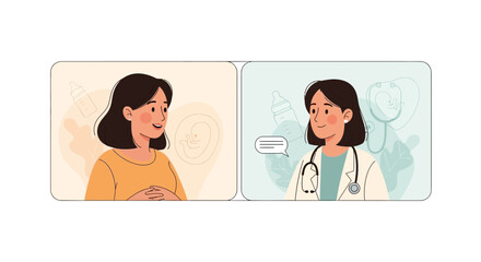 Fototapeta premium Digital healthcare consultation, doctor and patient video call, telemedicine
