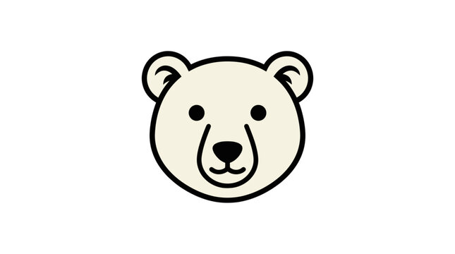 Cute Polar Bear Face Vector Illustration