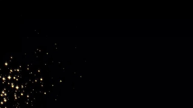 Sparkling shining comet trace with glare effect.Golden glitter light tail.glowing golden light sparks and particles flare on black,magic glowing shimmer sparkle, 4k animation video
