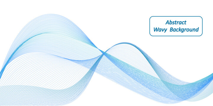 Abstract wave swirl design for banner or card background. Dynamic undulate  twisted lines, blue and teal color flow. Isolated vector element