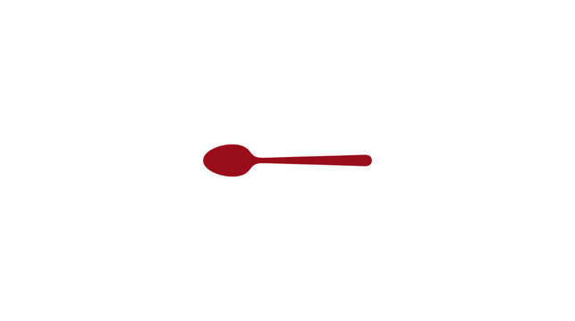Red Spoon Silhouette Vector Icon