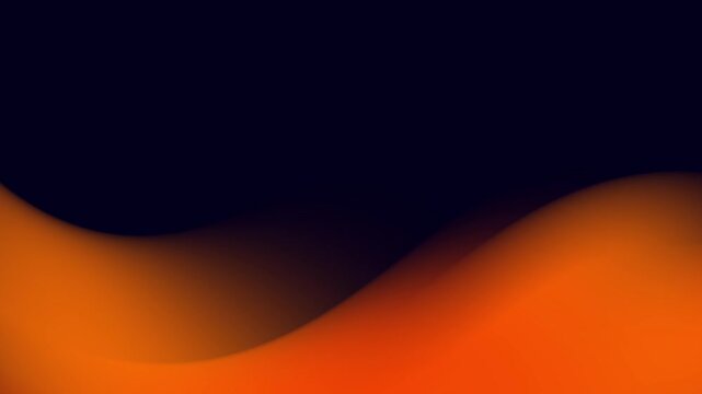 Dark blue gradient background with smooth orange wave, abstract minimalist graphic pattern.