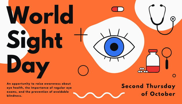 World Sight Day, eye health awareness, vision care icons, medical vector graphics