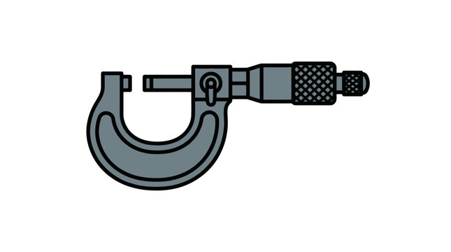 Micrometer Precision Measuring Tool Vector Illustration