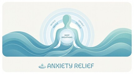 Obraz premium Deep Breathing Exercises for Anxiety Relief and Calmness