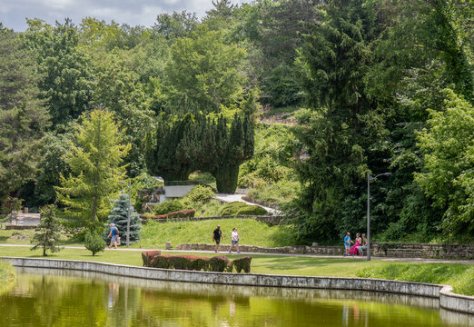 Park in Dobrich, Bulgaria, in summer
