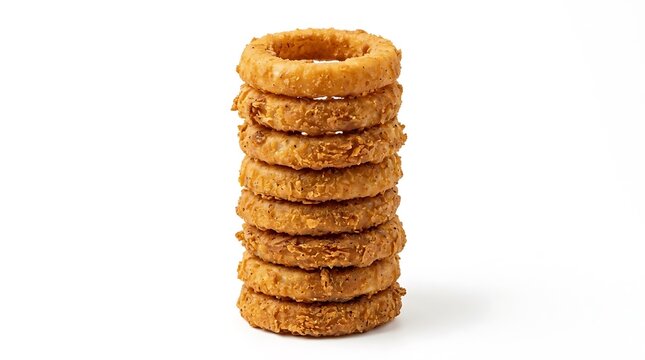 Golden brown honeycomb stack isolated on white.