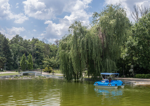 Park in Dobrich, Bulgaria, in summer
