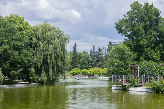 Park in Dobrich, Bulgaria, in summer
