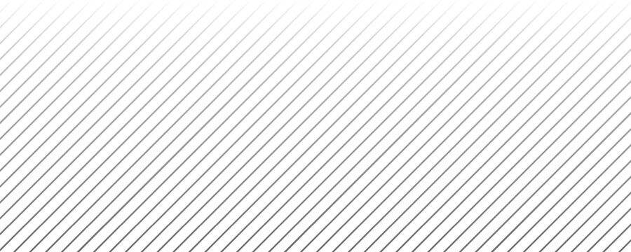 Slant line halftone gradation texture. Fading diagonal stripe gradient background. Black oblique pattern backdrop. Vanishing thin parallel line wallpaper for overlay