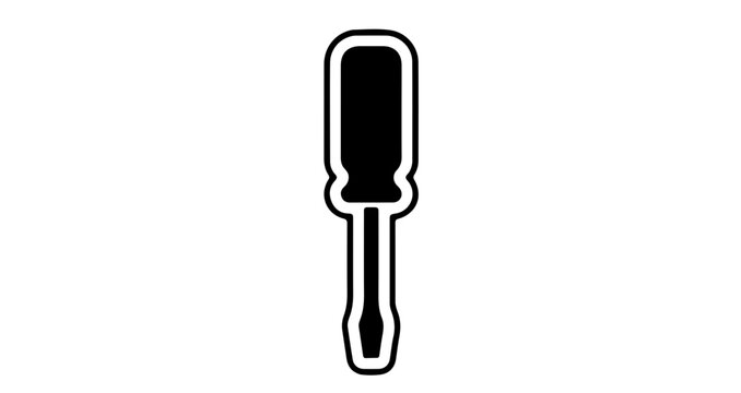 The design uses a flat style with a black silhouette surrounded by a white border, giving the impression of a sticker.