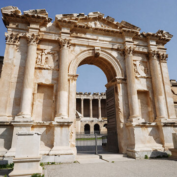 Photorealistic Stadium Greek. Ancient Olympia Gate Of The Ancient Stadium