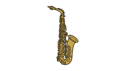 Naklejka premium Gold Saxophone Vector Illustration