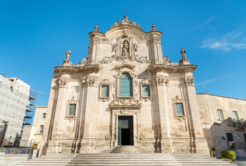 Fototapeta premium The Church of Saint Francis of Assisi located in Piazza San Francesco, one of the main squares of Matera, Basilicata, Italy