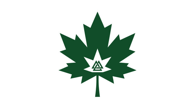 Maple Leaf Valknut Symbol Vector Illustration