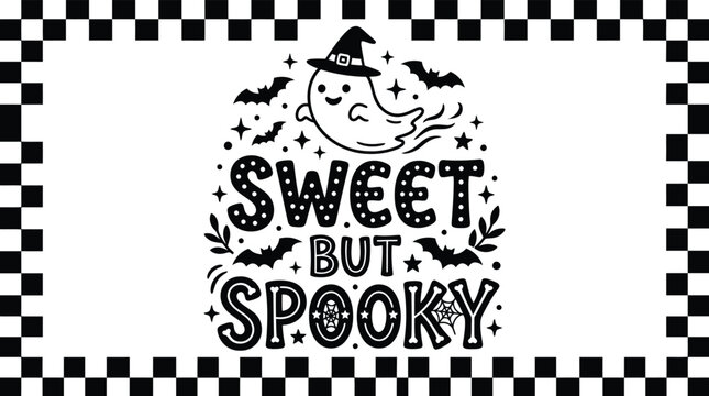 Halloween shirt vector cute spooky design with witch bats and typography for apparel crafts
