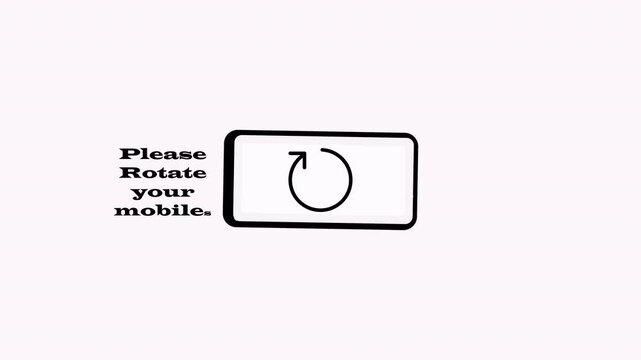 Rotate Your Phone or mobile rotation animation, Turn you Smartphone and rotate device screen animation on transparent background