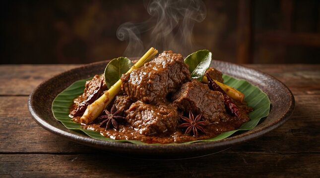 Authentic Indonesian steaming beef rendang