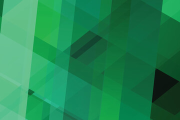 Obraz premium Abstract geometric background, with overlapping translucent, rectangles and triangles, in shades of green