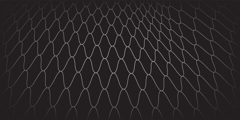 Fishing or soccer net. Repeated hexagon pattern. Black wired mesh texture isolated on white background.ilustrasion modern. © BAHAYA