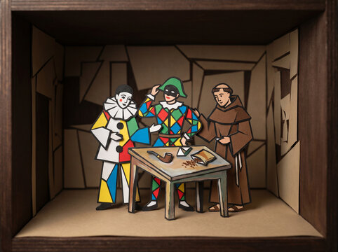 Three Musicians Wide Environmental Miniature Diorama