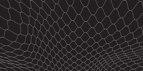 Fishing or soccer net. Repeated hexagon pattern. Black wired mesh texture isolated on white background.ilustrasion modern. © BAHAYA