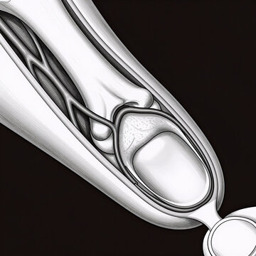Noir Medical Unit. Detailed Medical Illustration Showcasing The Cross-Sectional Anatomy Of A Human Nail, Viewed From The Side With Close Attention To Structure