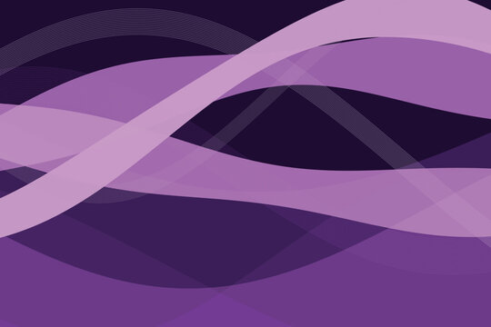 Abstract background, with overlapping purple, waves, translucent curves, and fine parallel, linear patterns