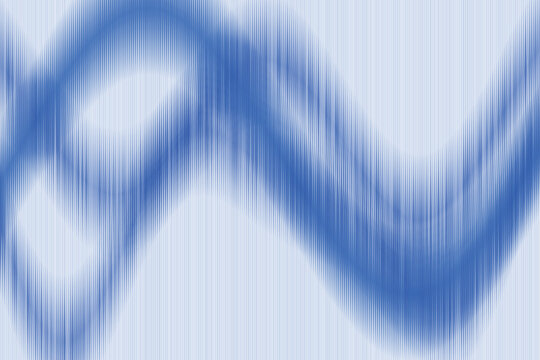 Abstract blue wave pattern formed by dense vertical lines on a white background, texture
