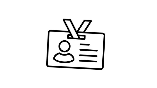 People, person and user ID card animated icon for ​employee identity, profile identification, identifier, account verify, validation, human information, access and other