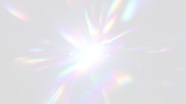 Rainbow prism overlay png with radiant glass shine, sparkling crystal rays and transparent fantasy composition.