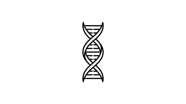 DNA Double Helix Outline Vector