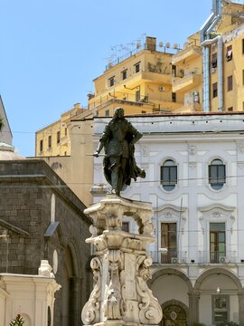 Bronze monument to King Charles II of Spain in Naples, Italy