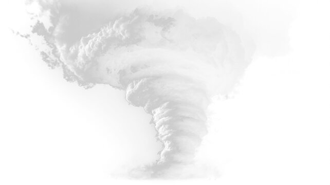 Dynamic tornado vortex png with whirling cyclone motion, realistic thunderstorm funnel, dramatic weather catastrophe scene, transparent background and natural climate illustration.