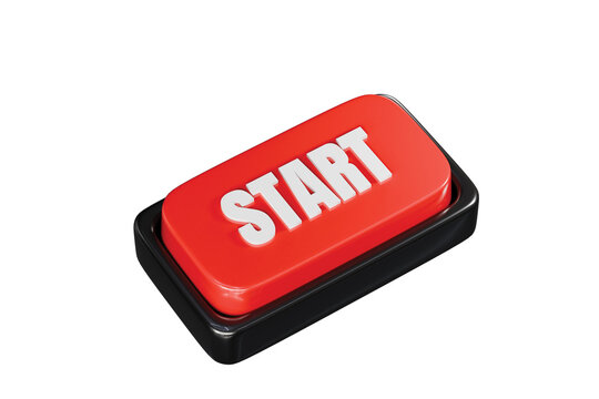 3d start button icon. start command concept. cartoon style for ui design. action visual isolated on white transparent background. 3d render.