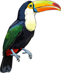 Fototapeta premium Ramphastos sulfuratus illustration art
