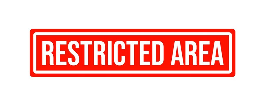Restricted Area Warning Stamp for Secure Zone Access Control and Safety Compliance