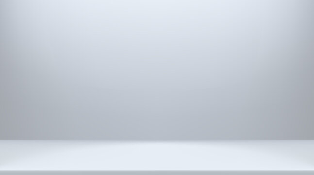 Clean grey abstract limbo setting featuring silver gradient walls, soft illumination on empty stage. Vector background for showcasing products with minimal aesthetic and subtle texture