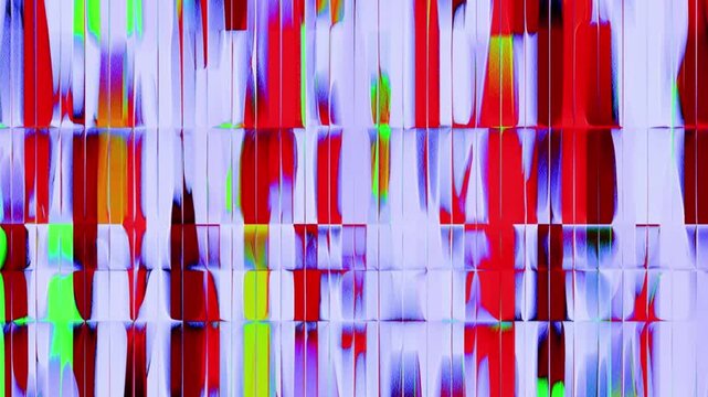 Retro VJ Glitch Loop, Neon Cyberpunk Grid Background