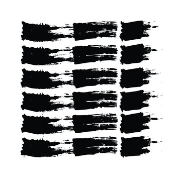 Coarse Ink Block Brush Stroke Matrix Grid Vector Pack