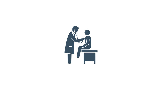 Doctor Examining Patient Icon