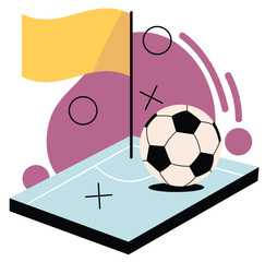 Soccer Corner Flag On Playing Pitch © ibrahim