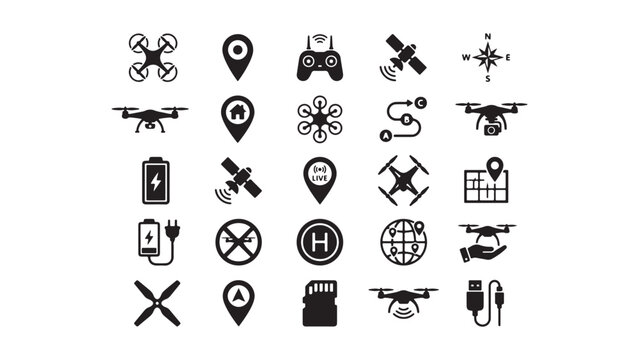 Professional Drone and Remote Control Icon Collection