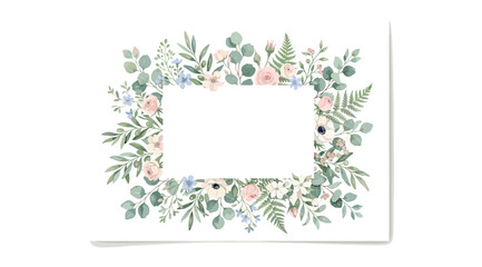 Set of floral branch. Flower pink rose, green leaves. Wedding concept with flowers. Floral poster, invite. Vector arrangements for greeting card or invitation design © Vova