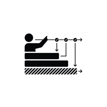 Patient controlled analgesia pump silhouette a black vector illustration depicting medical device operation pain management pca infusion healthcare hospital clinic