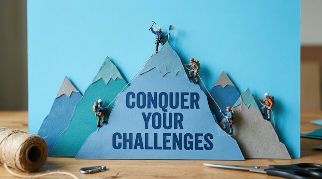 Miniature climbers conquer mountain challenges with determination