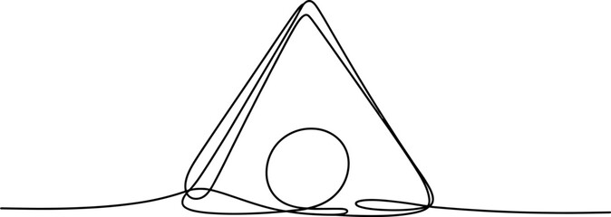 Continuous single line drawing of a simple camping tent for outdoor adventure and travel concept Vector, illustration © Normal Line Drawing