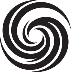Fototapeta premium Abstract spiral vortex icon with curved black lines on white background for modern logo design vector illustration