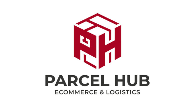 Parcel Hub Ecommerce and Logistics Company Logo Design.