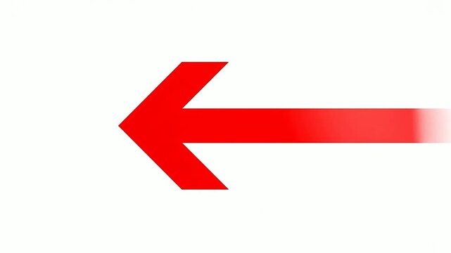 Red Left Arrow Sign for Direction or Navigation